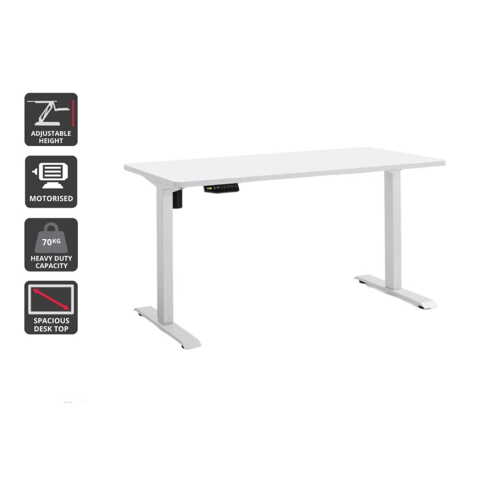 Standing Computer Work Task Study Office Desk Electric Single Motor W/ Memory Function - White Fast shipping On sale
