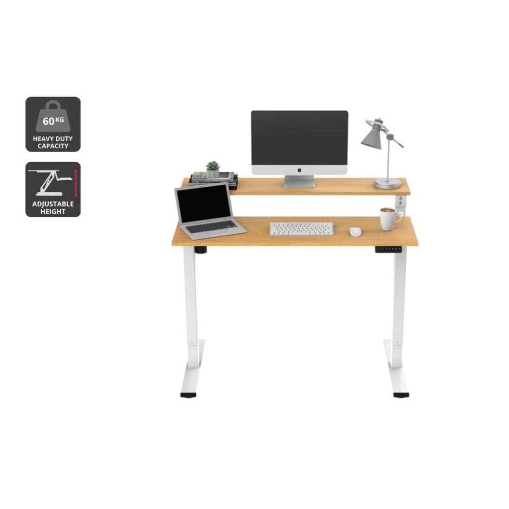 Standing Split Computer Work Task Study Office Desk - Natural/White Natural Fast shipping On sale