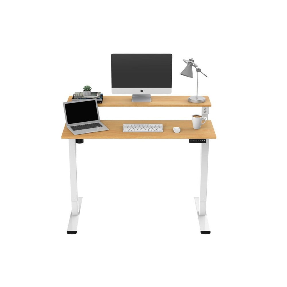 Standing Split Computer Work Task Study Office Desk - Natural/White Natural Fast shipping On sale