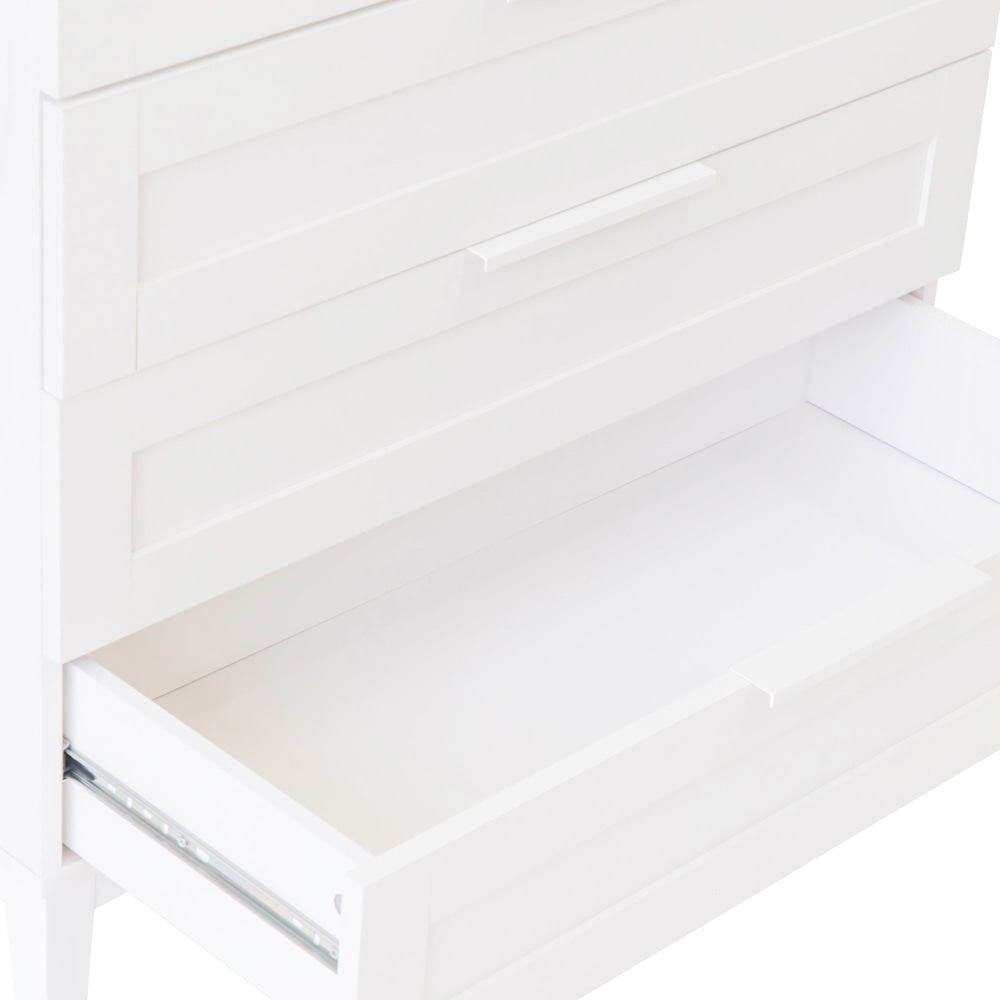 Stanley Modern Classic Wooden Chest Of 5-Drawers Tallboy Storage Cabinet - White Drawers Fast shipping On sale