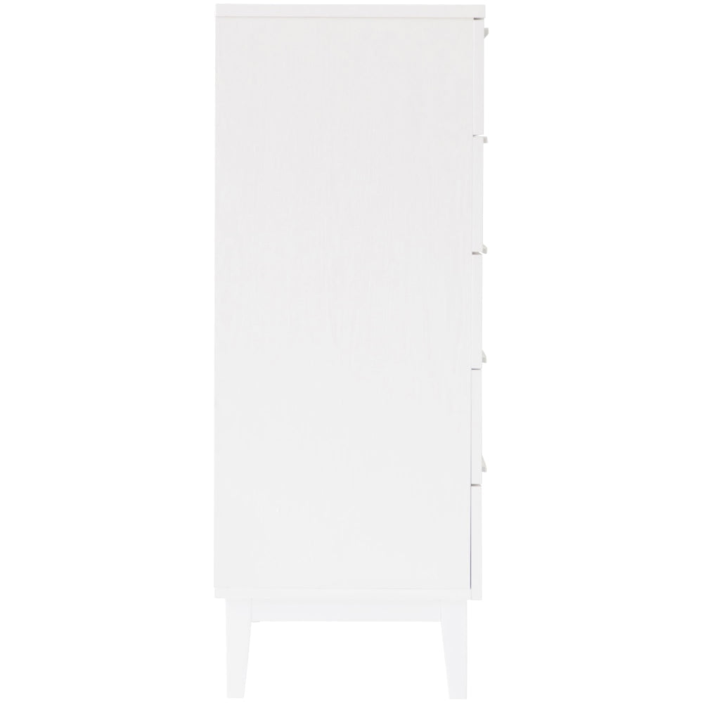 Stanley Modern Classic Wooden Chest Of 5-Drawers Tallboy Storage Cabinet - White Drawers Fast shipping On sale