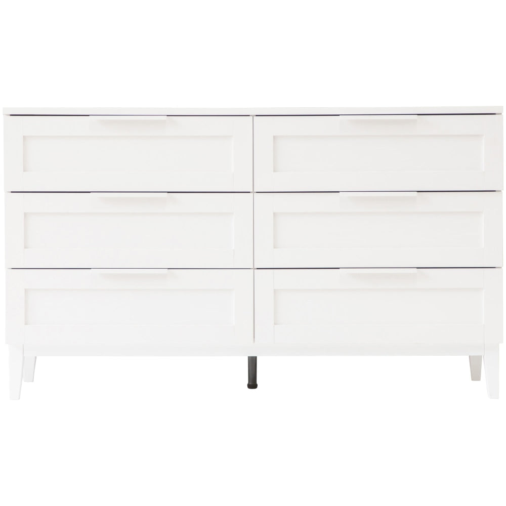 Stanley Modern Classic Wooden Chest Of 6-Drawers Dresser Storage Cabinet - White Drawers Fast shipping On sale
