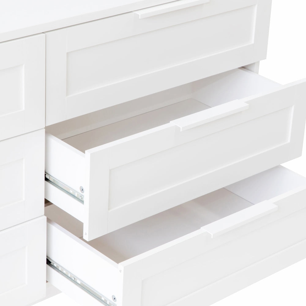 Stanley Modern Classic Wooden Chest Of 6-Drawers Dresser Storage Cabinet - White Drawers Fast shipping On sale