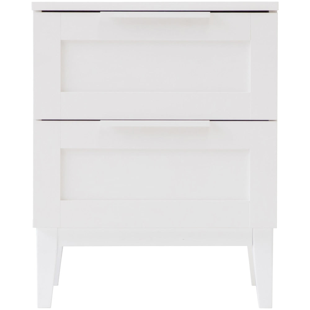 Stanley Modern Classic Wooden Nighstand Side Bedside Table W/ 2-Drawers - White Fast shipping On sale