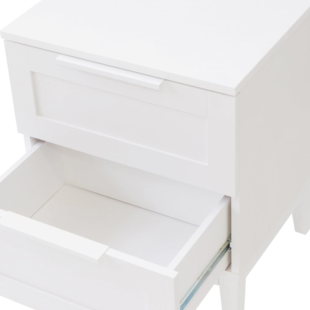 Stanley Modern Classic Wooden Nighstand Side Bedside Table W/ 2-Drawers - White Fast shipping On sale