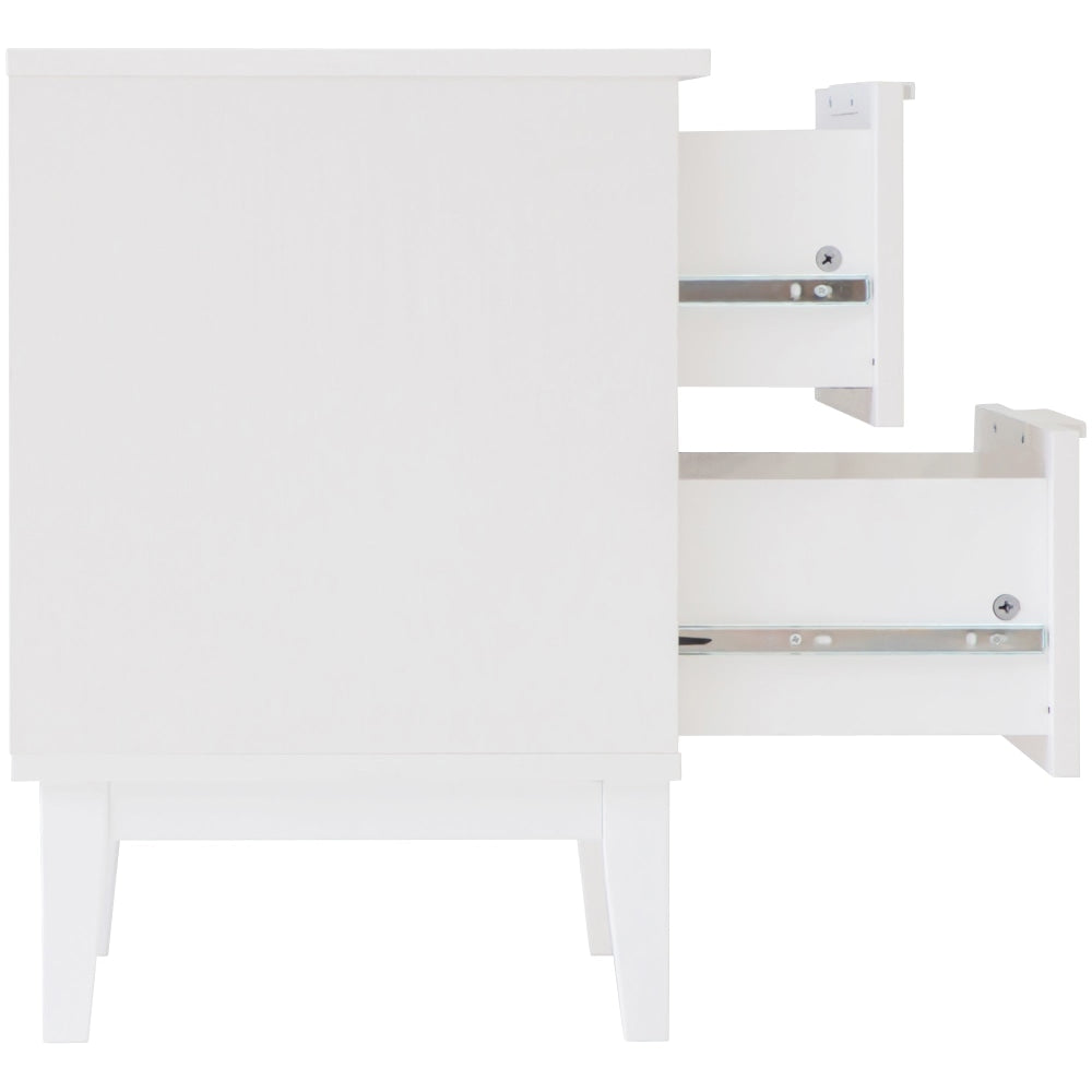 Stanley Modern Classic Wooden Nighstand Side Bedside Table W/ 2-Drawers - White Fast shipping On sale