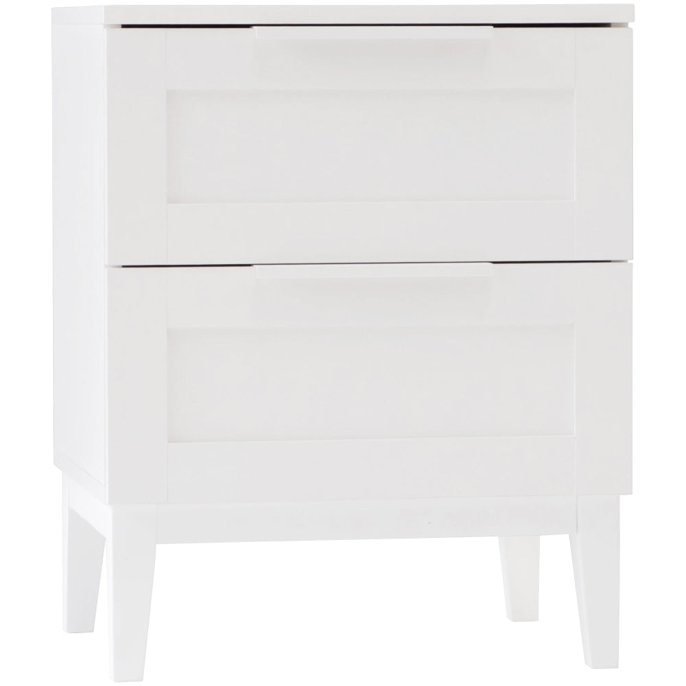 Stanley Modern Classic Wooden Nighstand Side Bedside Table W/ 2-Drawers - White Fast shipping On sale