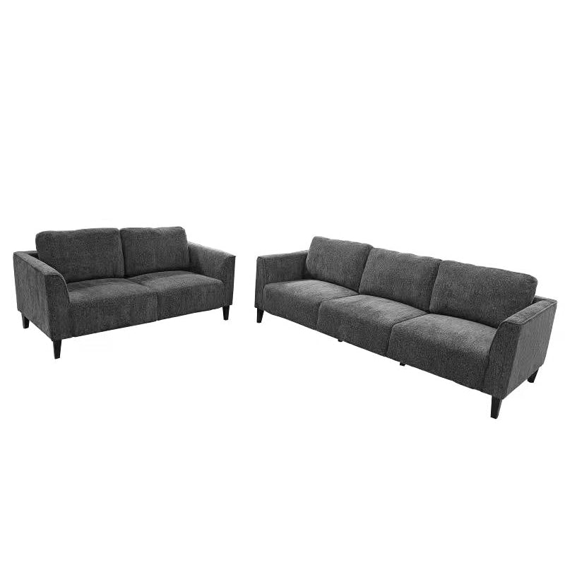 Starck Fabric Loveseat 2-Seater Sofa Solid Timber Legs - Grey Fast shipping On sale