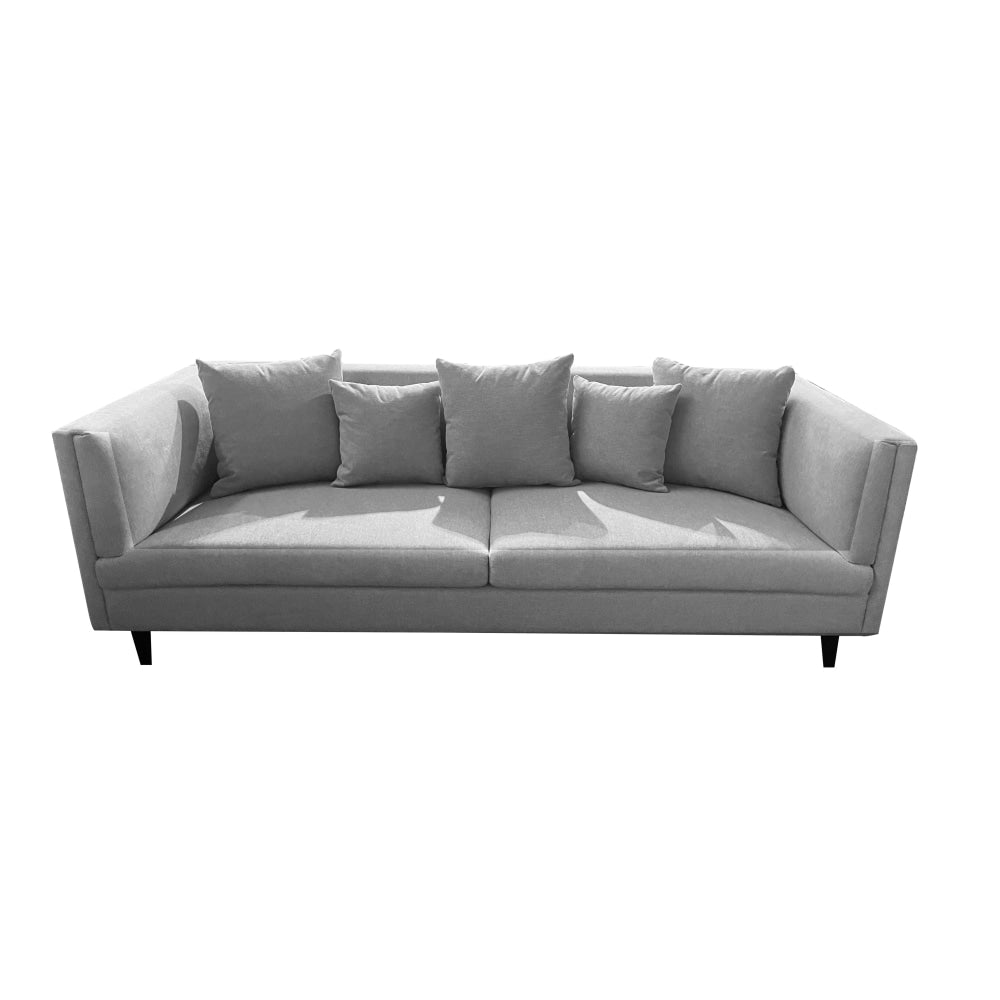 Stasia Modern Fabric 3 - Seater Sofa Relaxing Couch Wooden Legs - Grey Fast shipping On sale