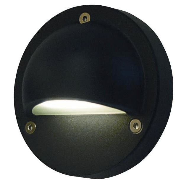 Step Wall Light Surface Mounted 1W Round Black 3000K IP44 Eyelid OD104mm 144LM Lamp Fast shipping On sale