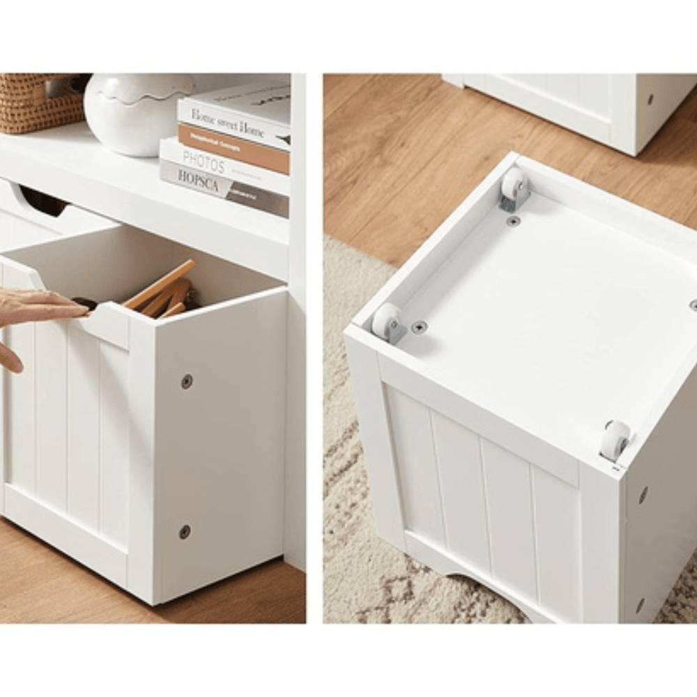 Vasagle Storage Bench with Shelf and 3 Drawers Ottoman White Fast shipping On sale
