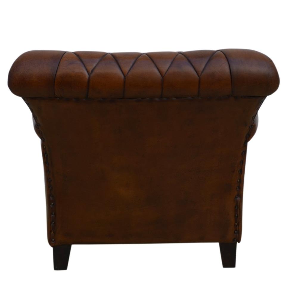Studded Leather ArmChair Accent Relaxing Chair - Brown Fast shipping On sale