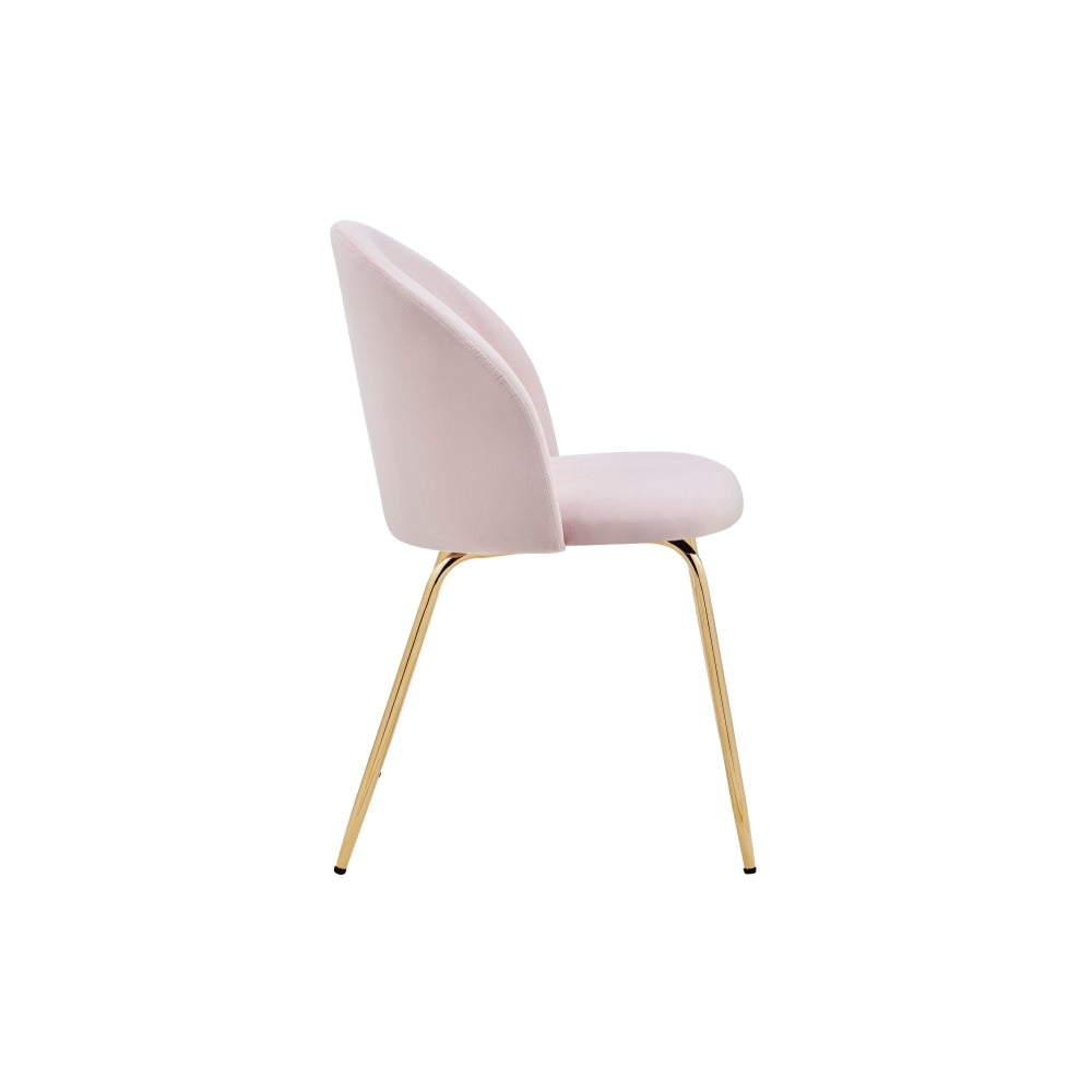 Subiaco Set of 2 Velvet Kitchen Dining Chairs - Blush Chair Fast shipping On sale