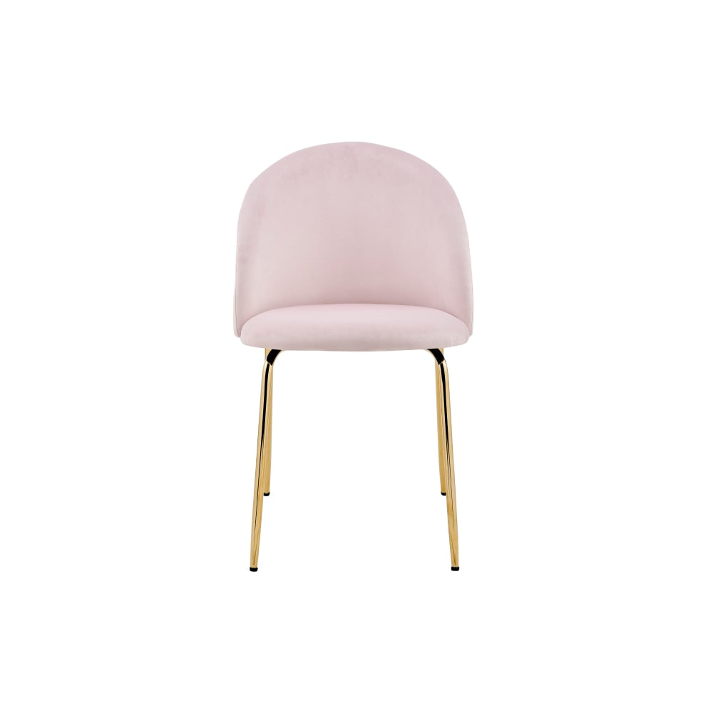 Subiaco Set of 2 Velvet Kitchen Dining Chairs - Blush Chair Fast shipping On sale