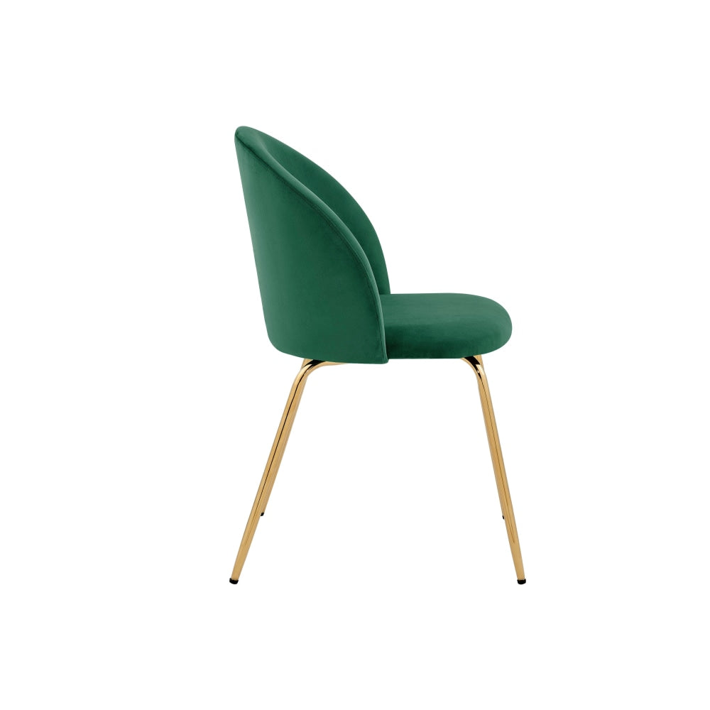 Subiaco Set of 2 Velvet Kitchen Dining Chairs - Emerald Chair Fast shipping On sale