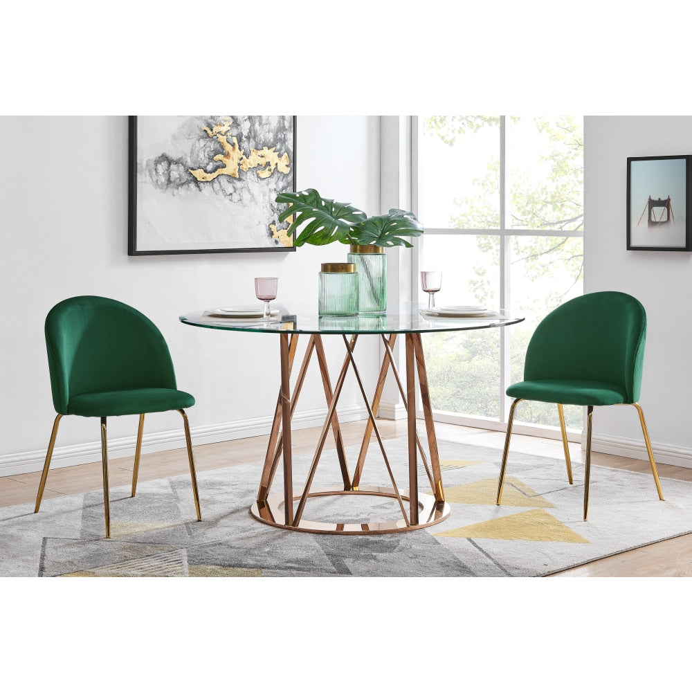 Subiaco Set of 2 Velvet Kitchen Dining Chairs - Emerald Chair Fast shipping On sale