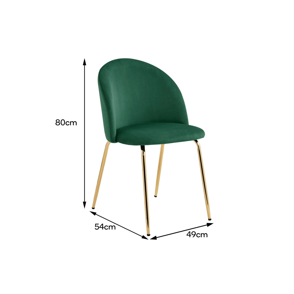 Subiaco Set of 2 Velvet Kitchen Dining Chairs - Emerald Chair Fast shipping On sale