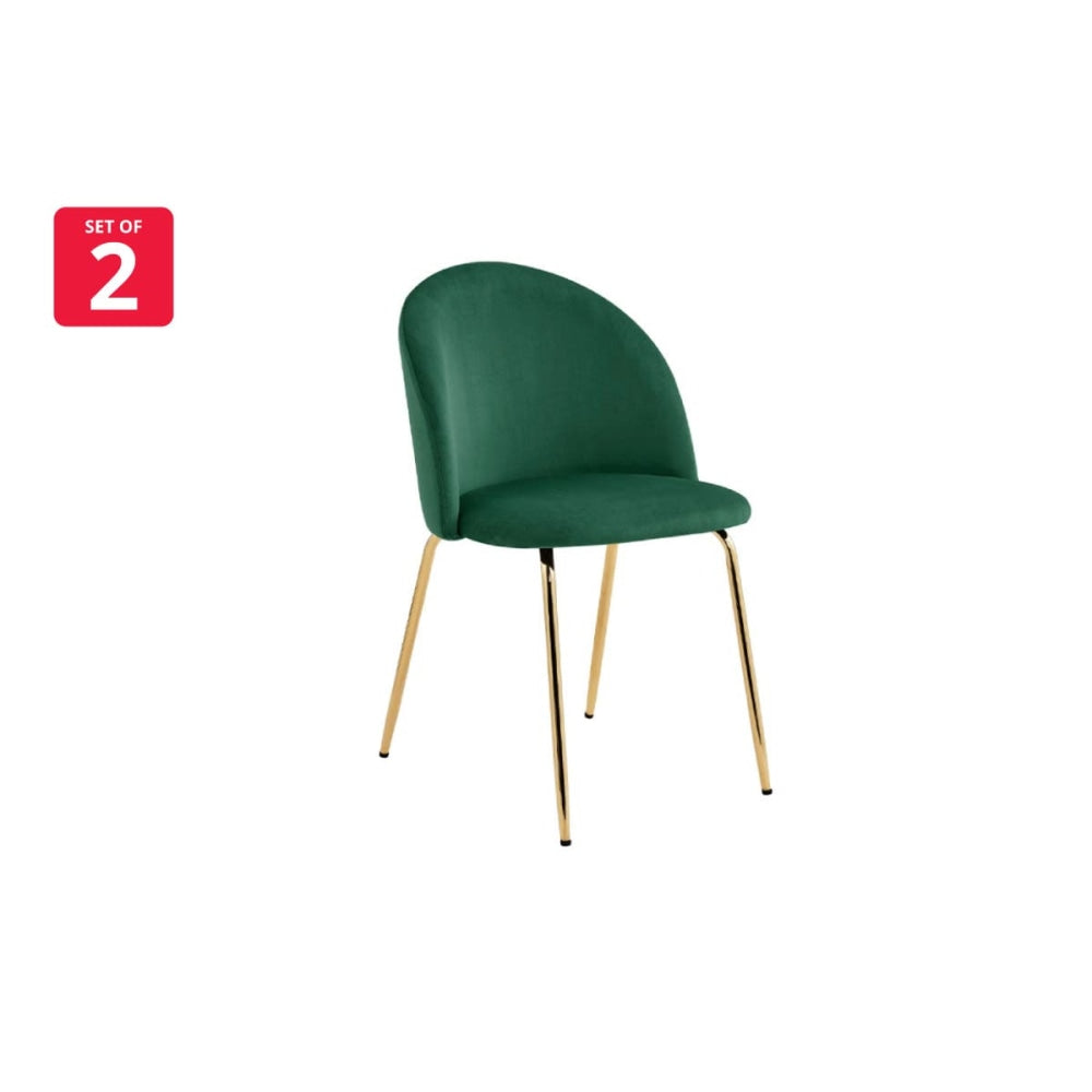 Subiaco Set of 2 Velvet Kitchen Dining Chairs - Emerald Chair Fast shipping On sale