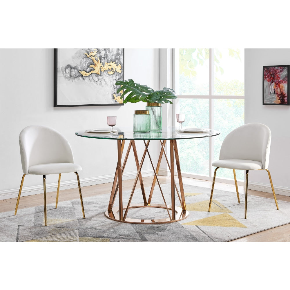 Subiaco Set of 2 Velvet Kitchen Dining Chairs - Light Grey Chair Fast shipping On sale