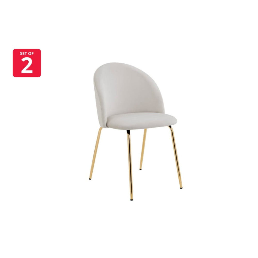 Subiaco Set of 2 Velvet Kitchen Dining Chairs - Light Grey Chair Fast shipping On sale