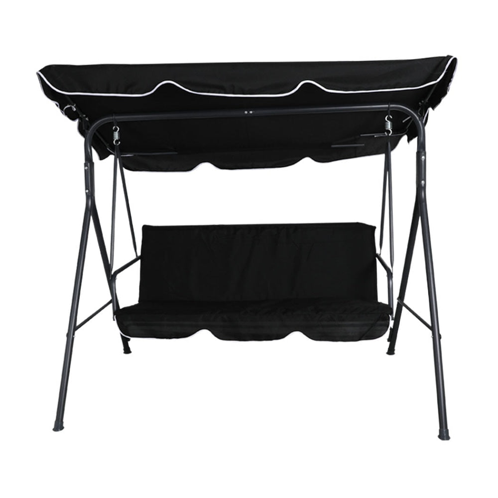 Swing Chair Hammock Outdoor Furniture Garden Canopy Cushion 3 Seater Seat Black Fast shipping On sale