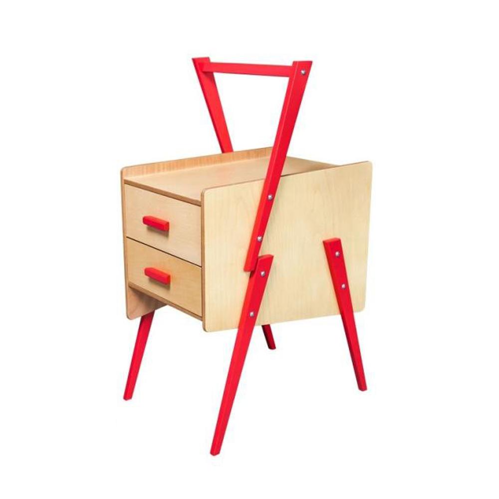 Swing Scandinavian Bedside Nightstand Side End Lamp Table - Red Fast shipping On sale