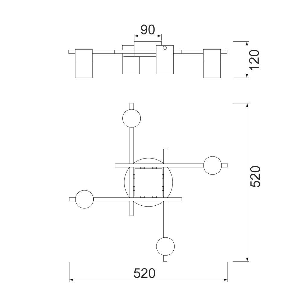 TACHE Spot Light GU10 X 4 Interior Ceiling Brass & Black OD520mm H120mm Adjustable Fast shipping On sale