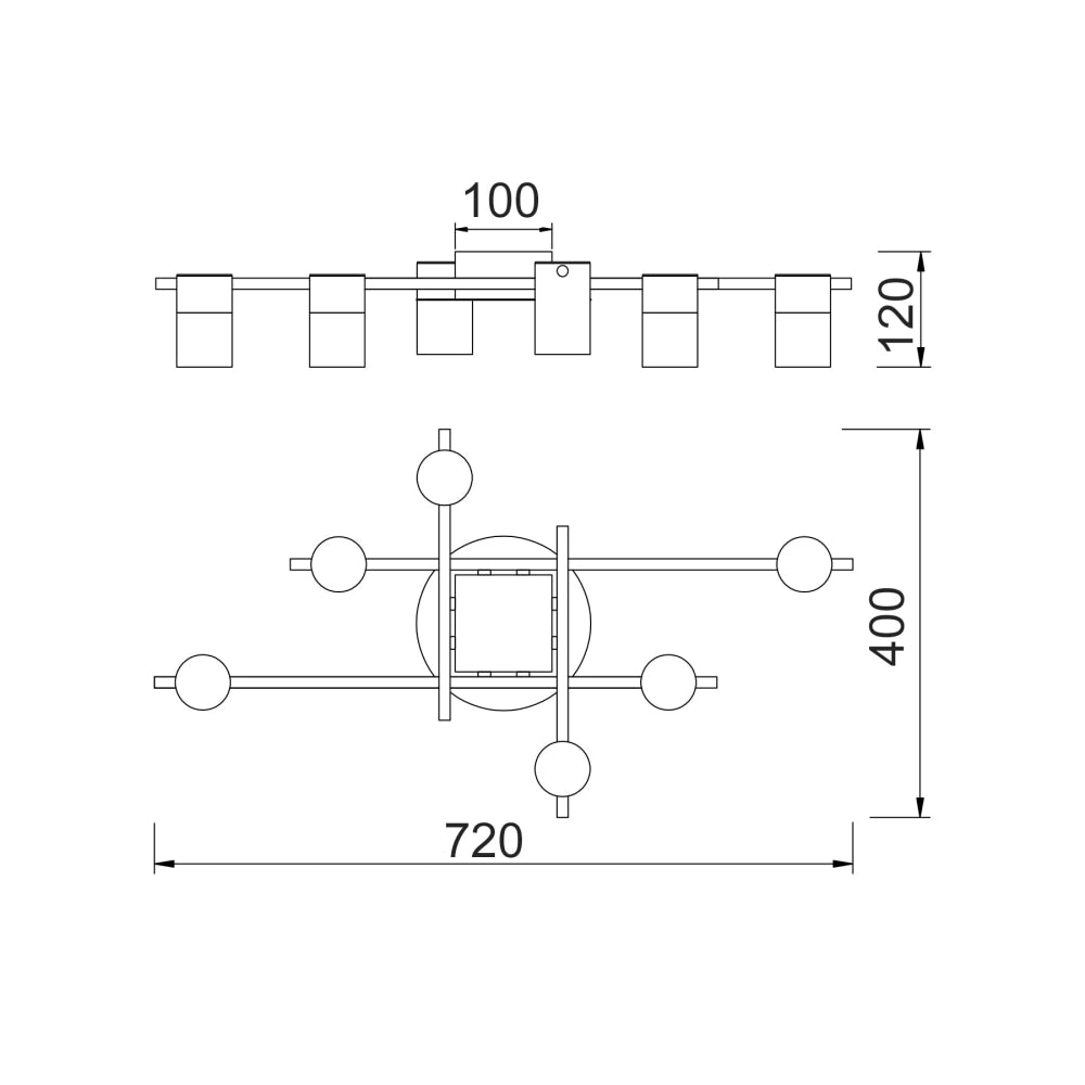 TACHE Spot Light GU10 X 6 Interior Ceiling Brass & Black OD720mm H120mm Adjustable Fast shipping On sale