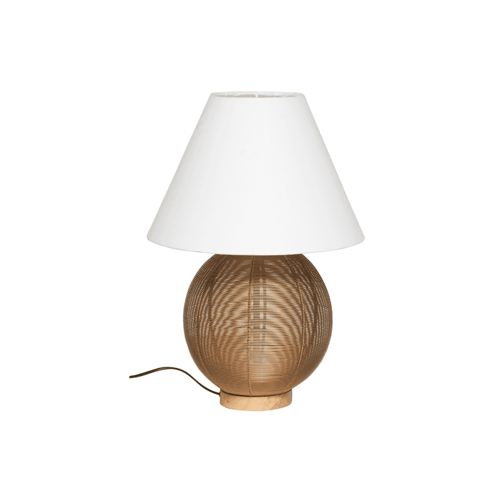 Takayama Modern Spherical Cotton Shade Table Light Lamp - White Gold Fast shipping On sale