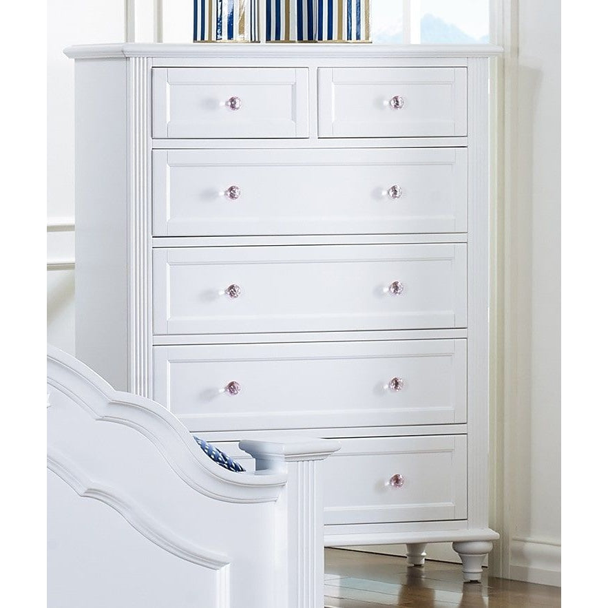 Tamara Hampton Solid Wooden Chest Of Drawers Tallboy Storage Cabinet - White Fast shipping On sale