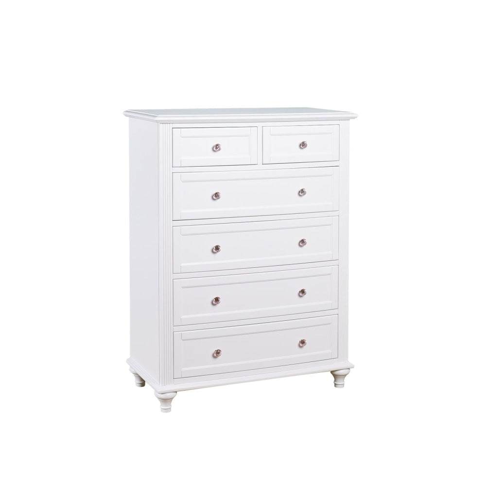 Tamara Hampton Solid Wooden Chest Of Drawers Tallboy Storage Cabinet - White Fast shipping On sale