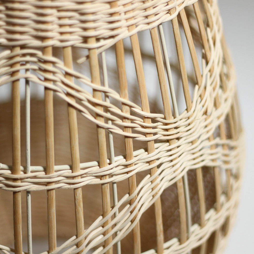 Tana Bamboo Rattan Pendant Lamp Light Cream Natural Large Fast shipping On sale