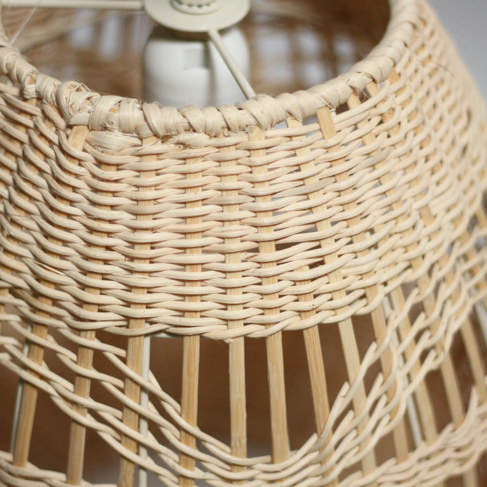 Tana Bamboo Rattan Pendant Lamp Light Cream Natural Small Fast shipping On sale