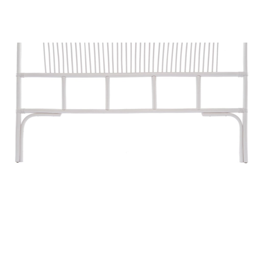 Teagan Rattan Eco Friendly Bed Head Headboard Queen Size - White Fast shipping On sale