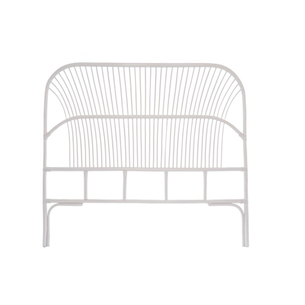 Teagan Rattan Eco Friendly Bed Head Headboard Queen Size - White Fast shipping On sale