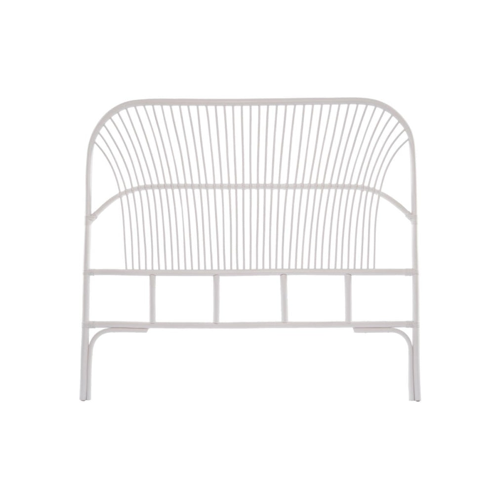 Teagan Rattan Eco Friendly Bed Head Headboard Queen Size - White Fast shipping On sale