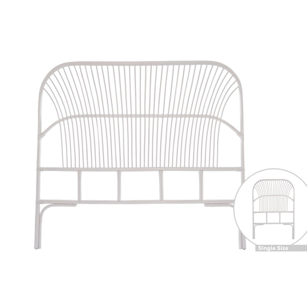 Teagan Rattan Eco Friendly Bed Head Headboard Single Siz - White Fast shipping On sale