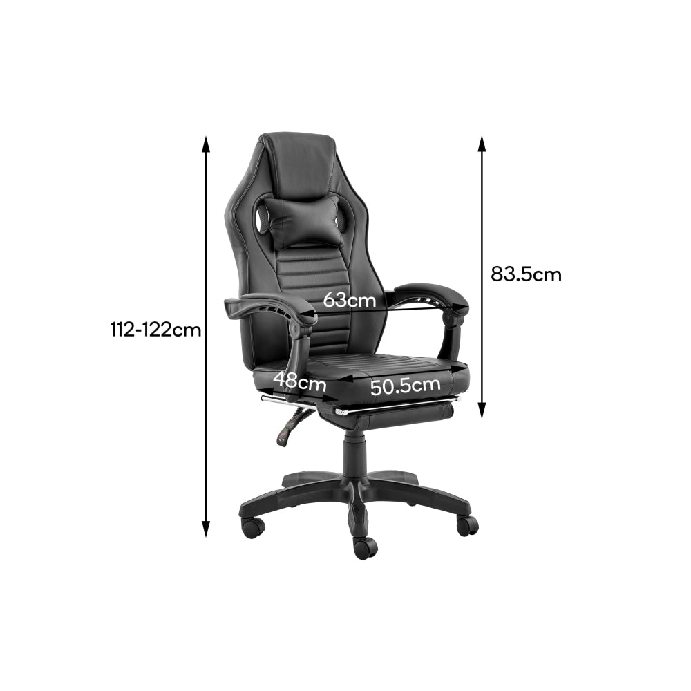 Tempest PU Leather Office Computer Work Task Gaming Chair - Black Fast shipping On sale
