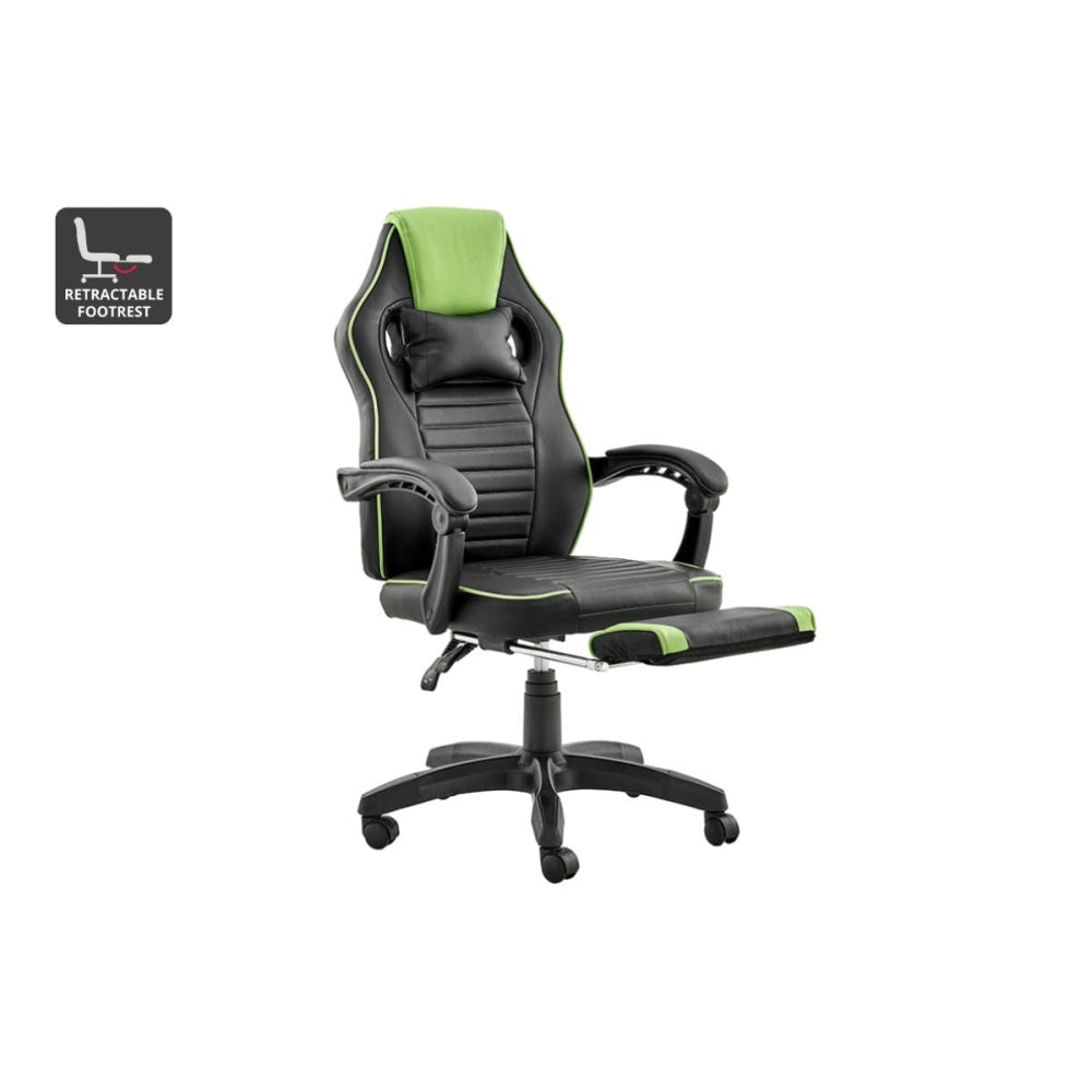 Tempest PU Leather Office Computer Work Task Gaming Chair - Black/Green Green Fast shipping On sale