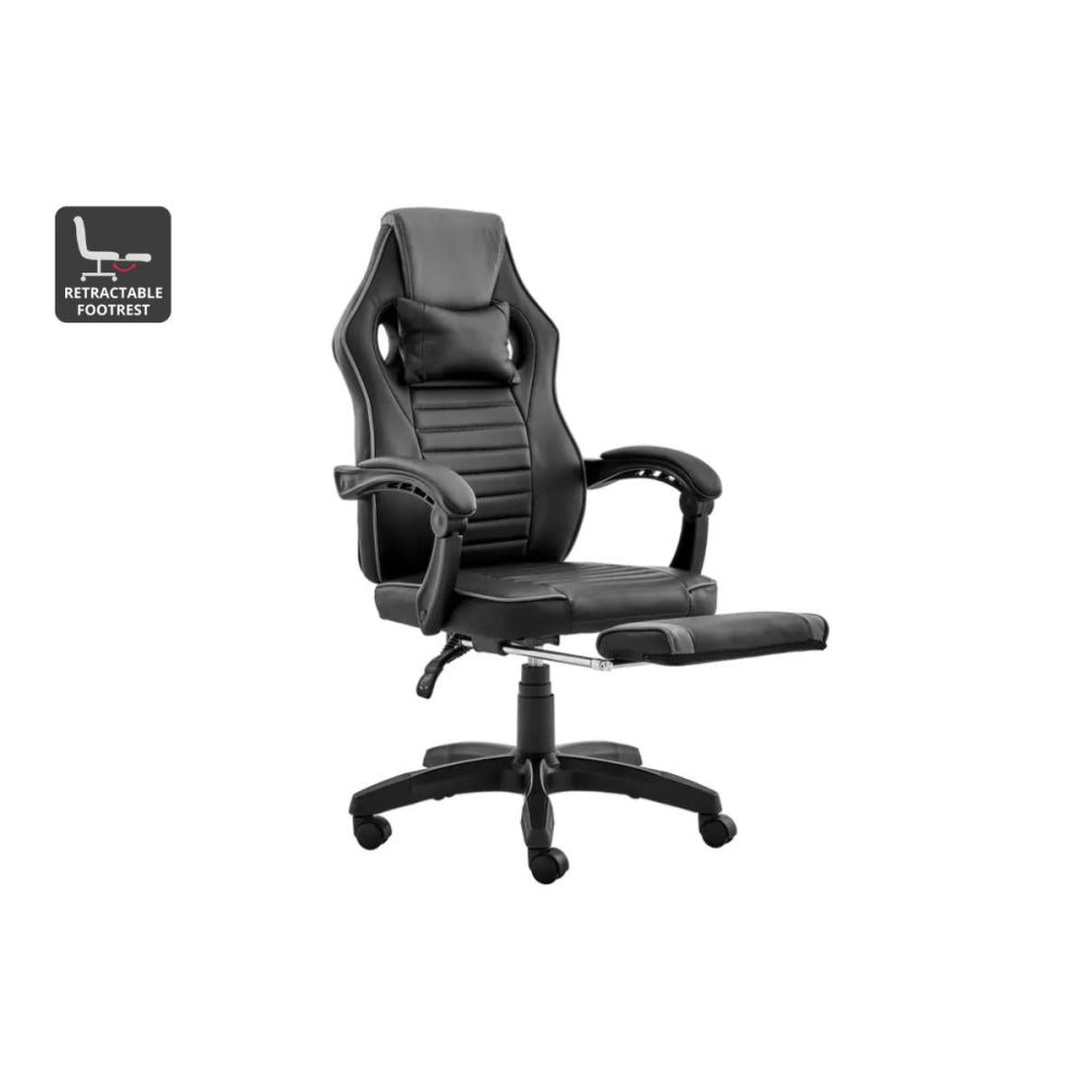 Tempest PU Leather Office Computer Work Task Gaming Chair - Black/Grey Grey Fast shipping On sale