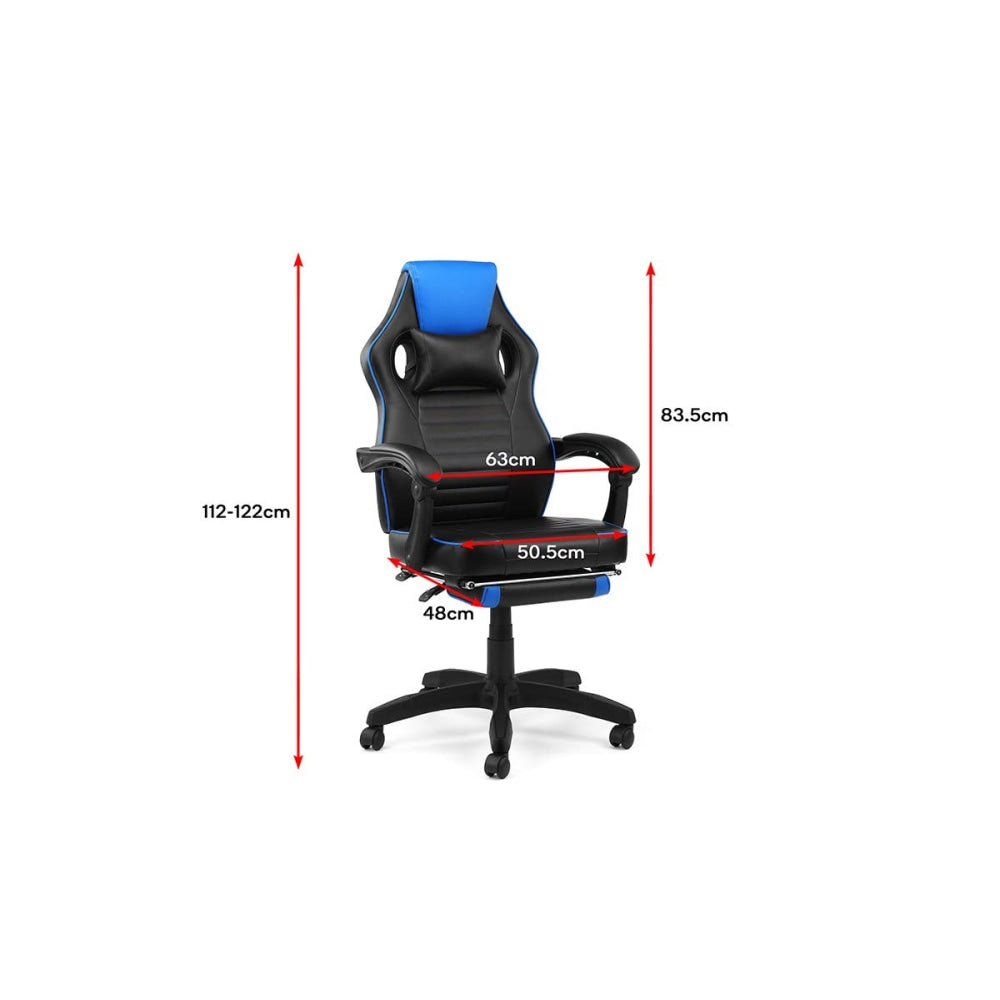 Tempest PU Leather Office Computer Work Task Gaming Chair - Blue Fast shipping On sale