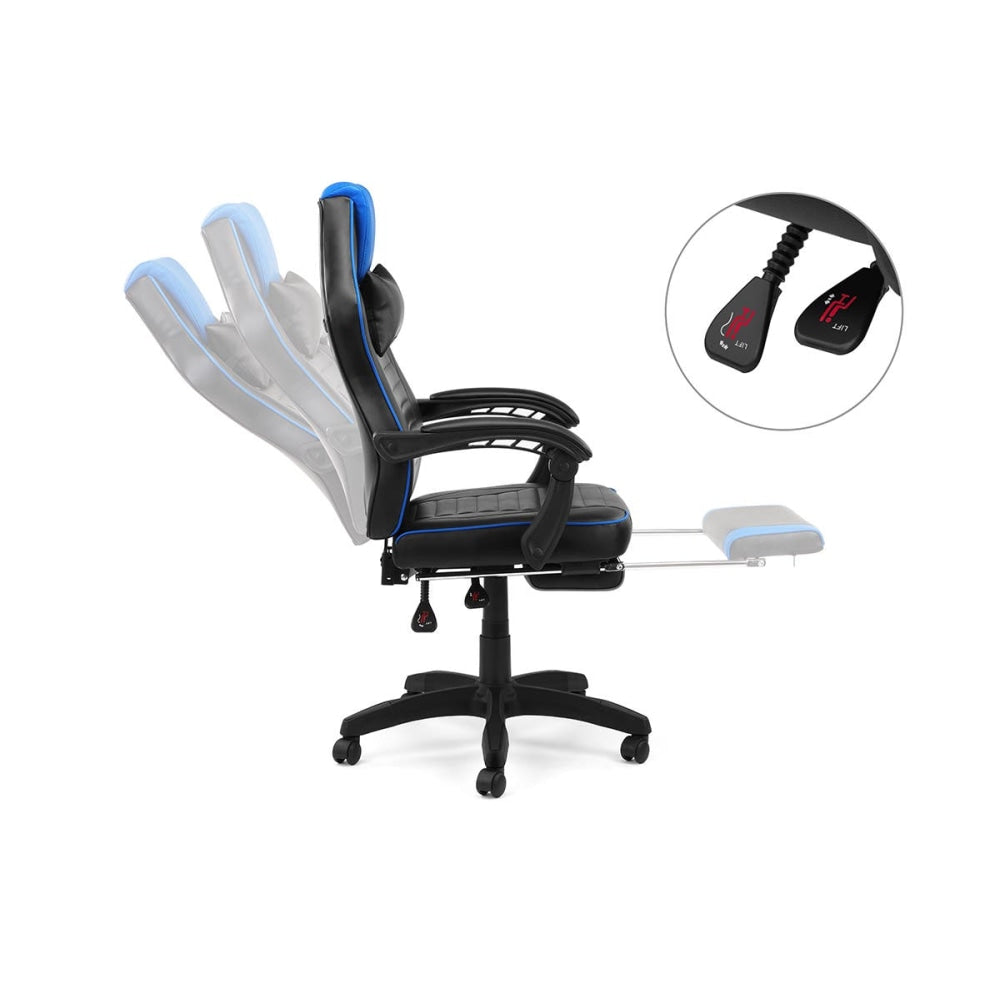 Tempest PU Leather Office Computer Work Task Gaming Chair - Blue Fast shipping On sale