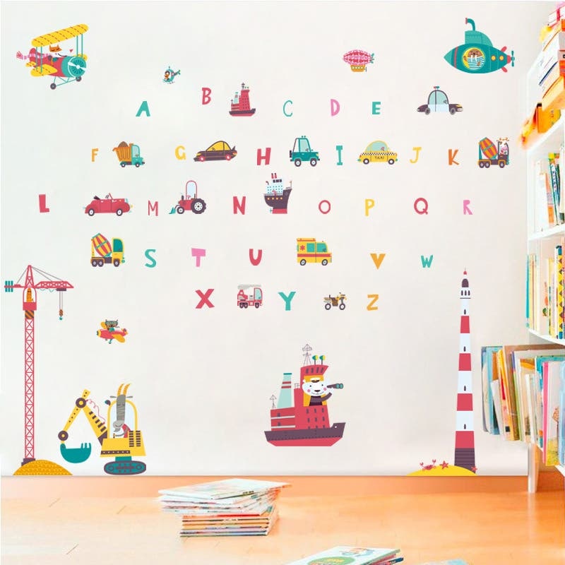 The Vehicles and Letters Wall Sticker Decoration Decor Fast shipping On sale