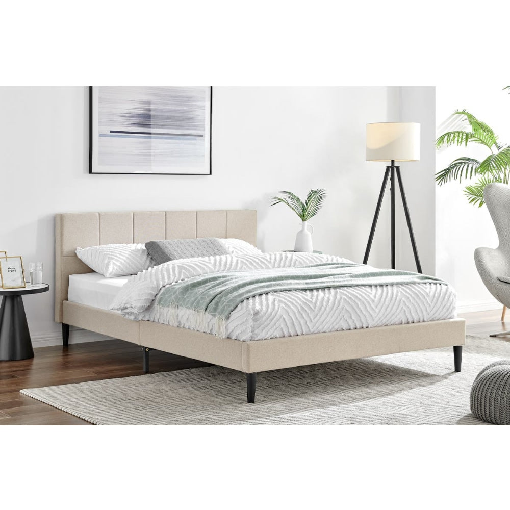 Theodore Bed Frame - Beige Double Fast shipping On sale