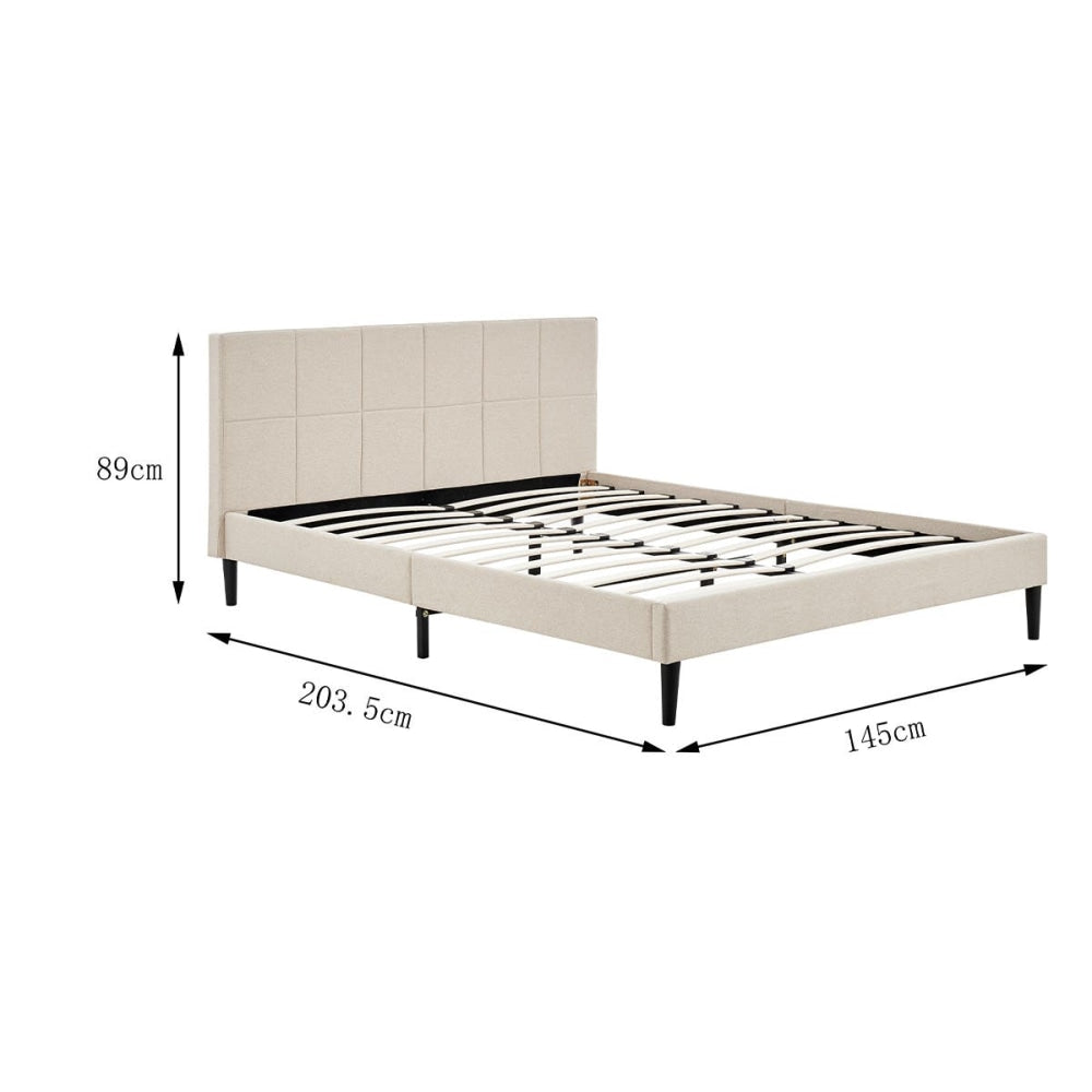 Theodore Bed Frame - Beige Double Fast shipping On sale