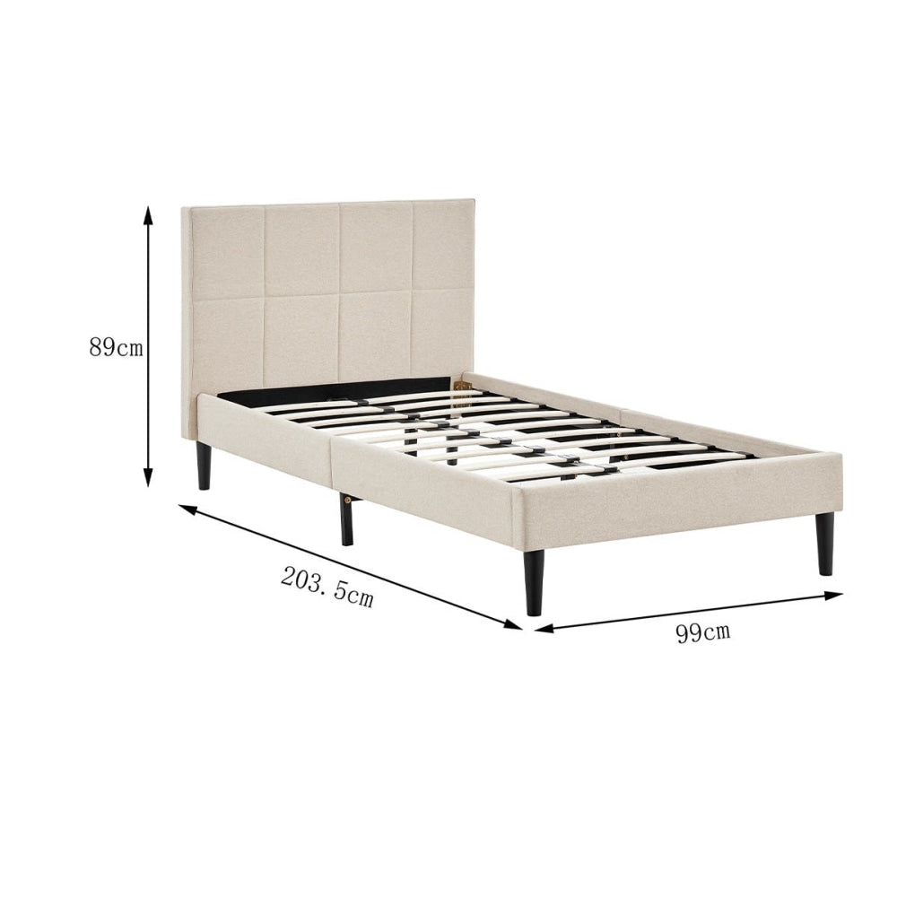 Theodore Bed Frame - Beige Single Fast shipping On sale