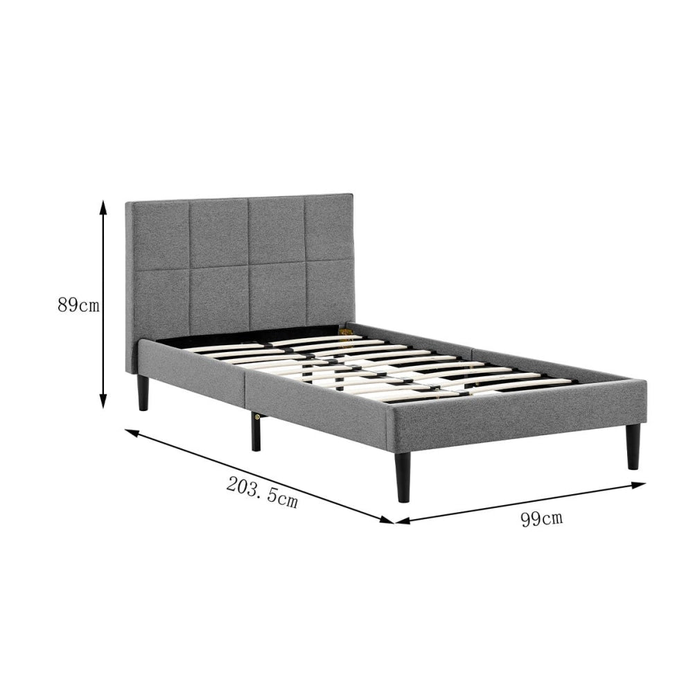 Theodore Bed Frame - Charcoal Single Fast shipping On sale
