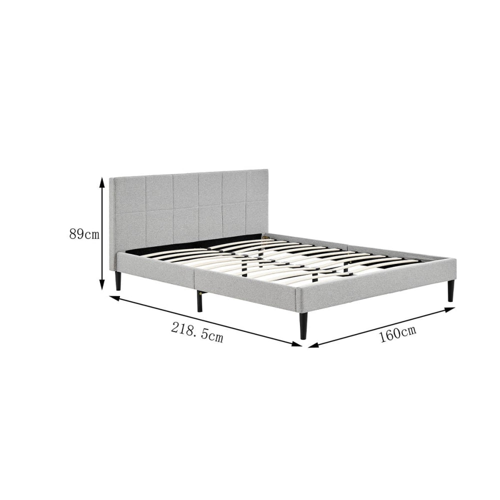 Theodore Bed Frame - Grey Queen Fast shipping On sale