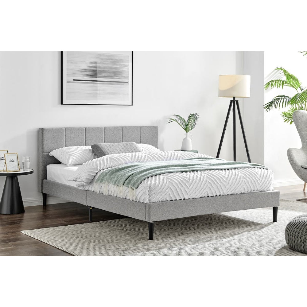 Theodore Bed Frame - Grey Queen Fast shipping On sale