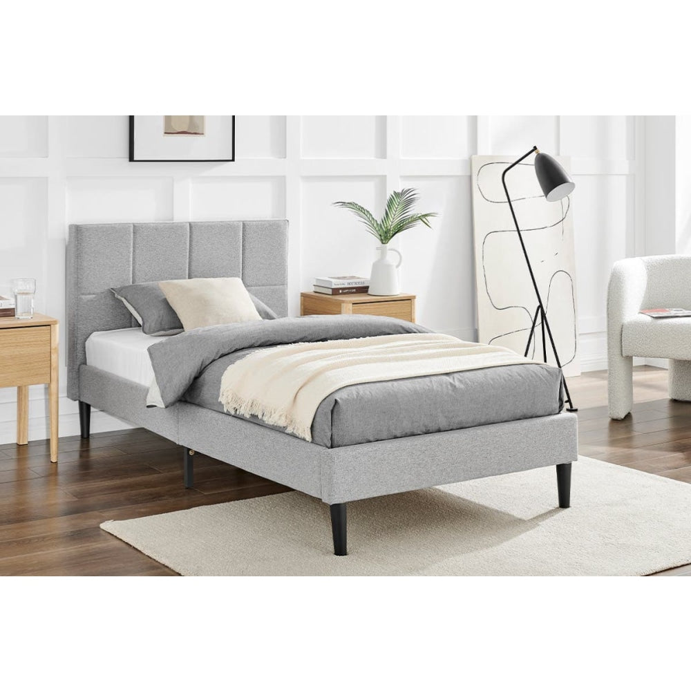 Theodore Bed Frame - Grey Single Fast shipping On sale